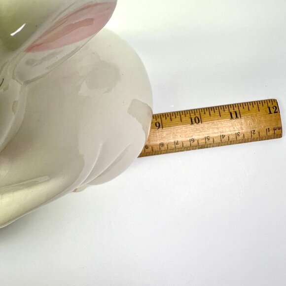 Vintage Bunny Rabbit Artichoke Cachepot Planter Ceramic Vase Spring Easter Bowl - Picture 8 of 9